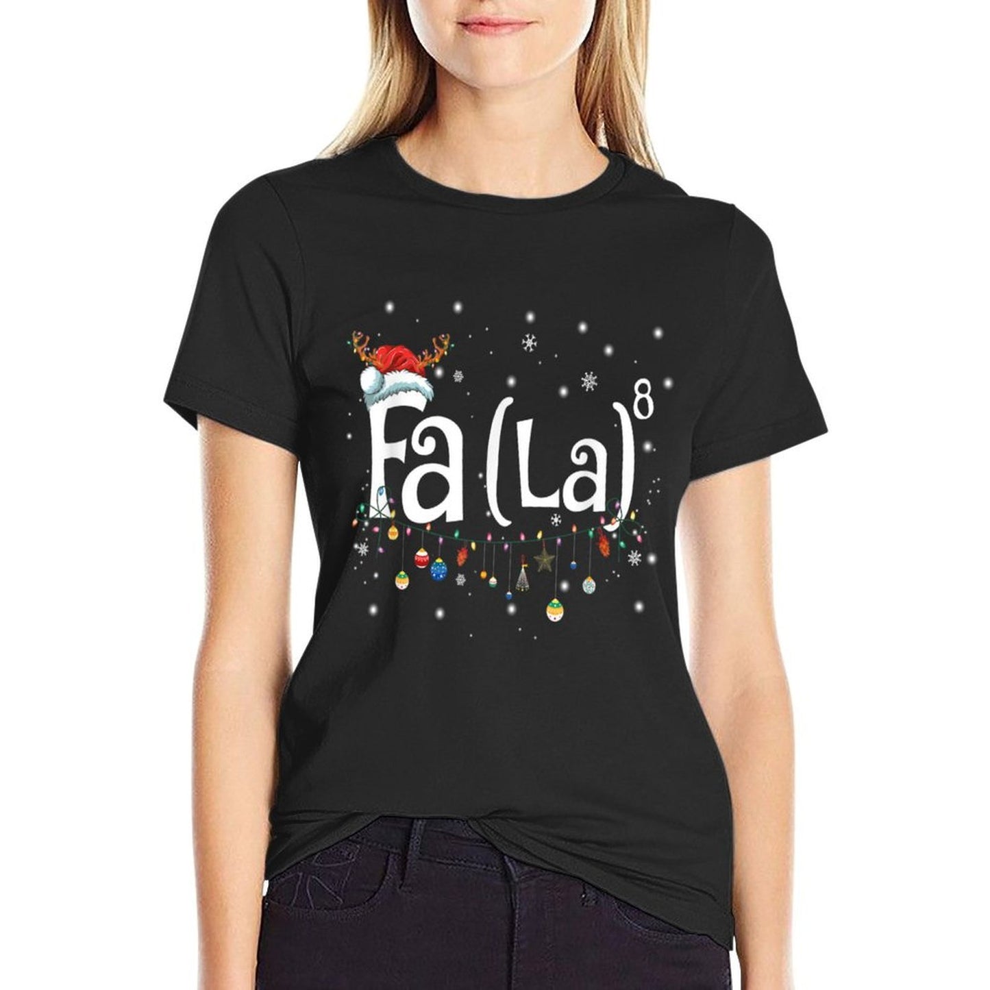 Fa (La)8 Funny Christmas Santa Fa La Math Gift  Graphic-printed T-Shirt