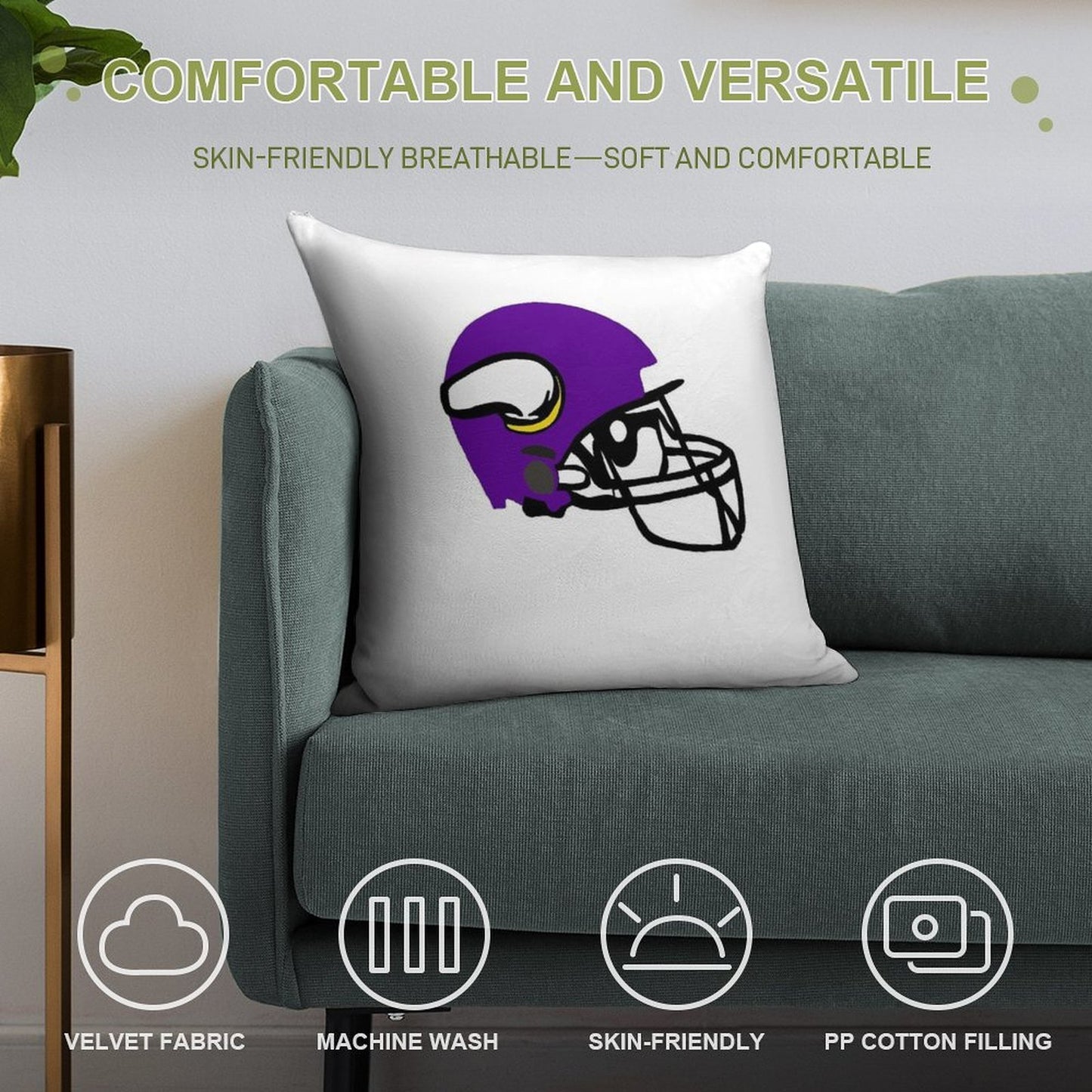 Minnesota Sports Soft Reinforced Edging Throw Pillow