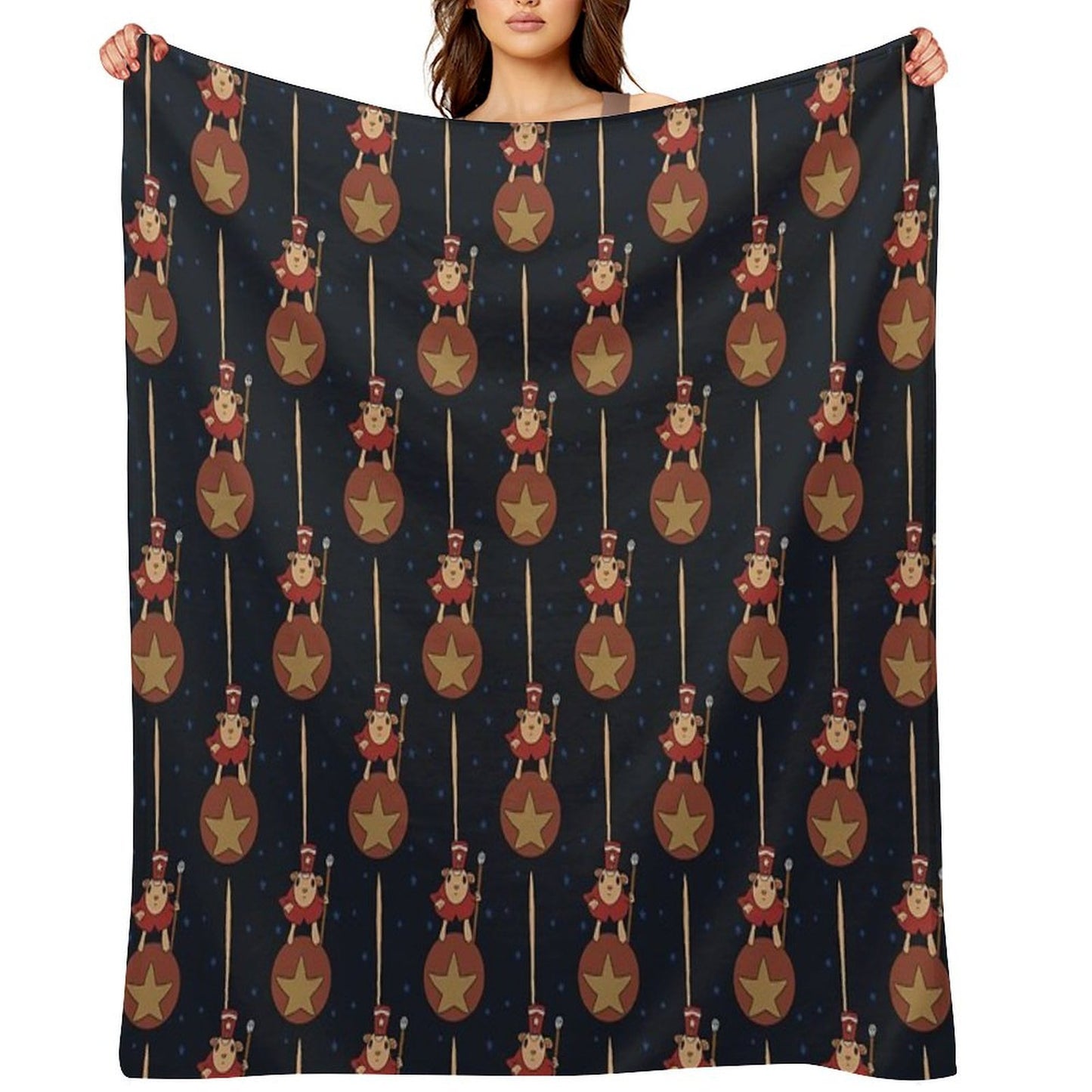 Jumping Circus Mouse And Ghost Eye Anti-pilling Throw Blanket