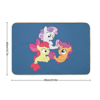 Sea Pony Cutie Mark Crusaders  Anti-Trip Bath Mat