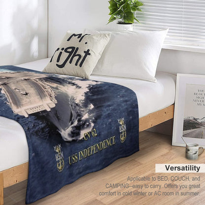 CV-62 USS Independence Sustainable Throw Blanket