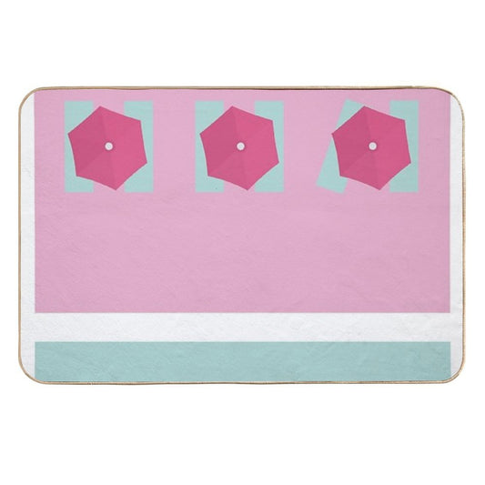 Minimalist Shape Graphics - Retro And Vintage Graphic Art. Swimming Pool Design.  Absorbent Bath Mat