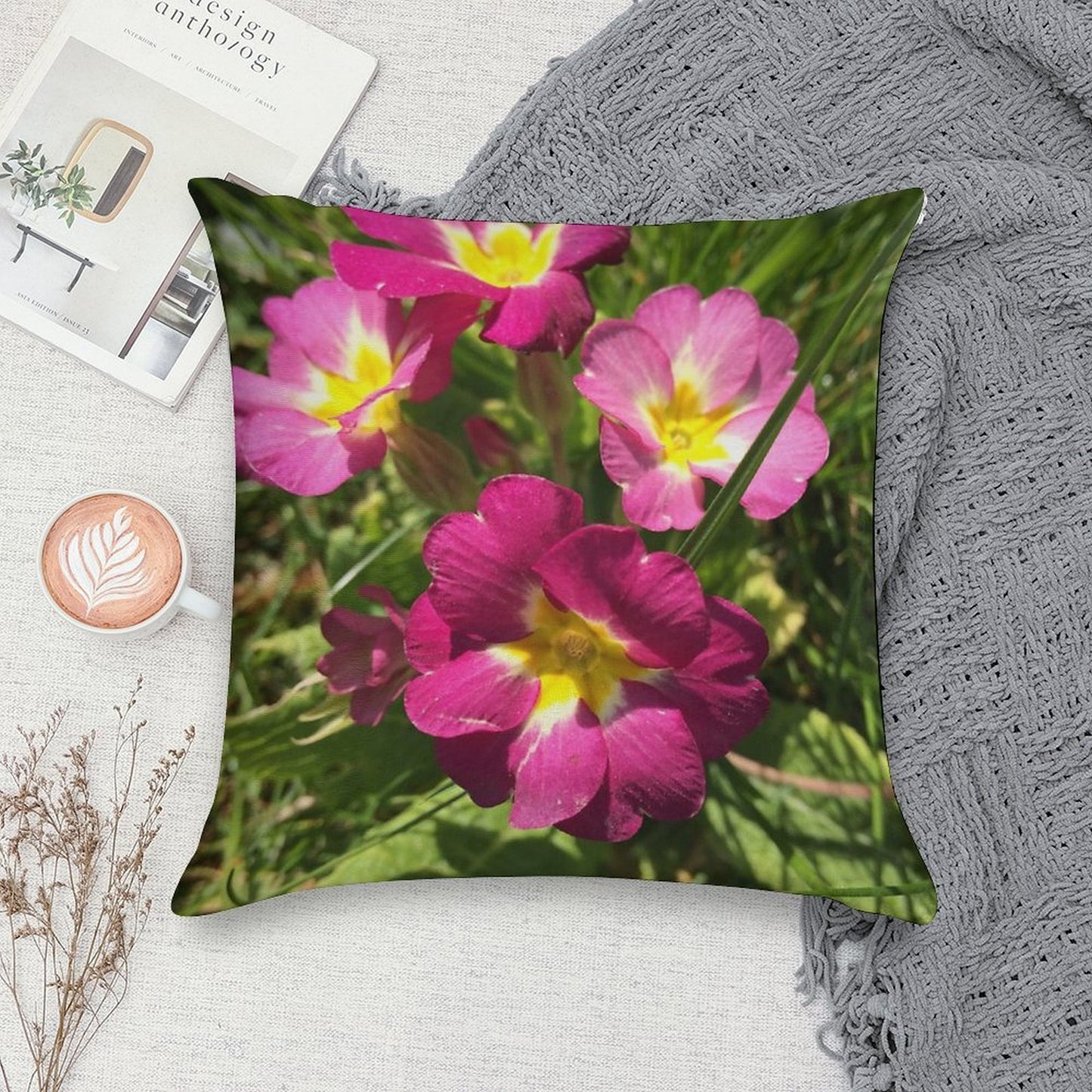 Flowers Soft Home Decor Throw Pillow