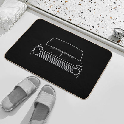 Hillman Super Minx Classic 1960s British Car White Outline Graphic  Repositionable Bath Mat