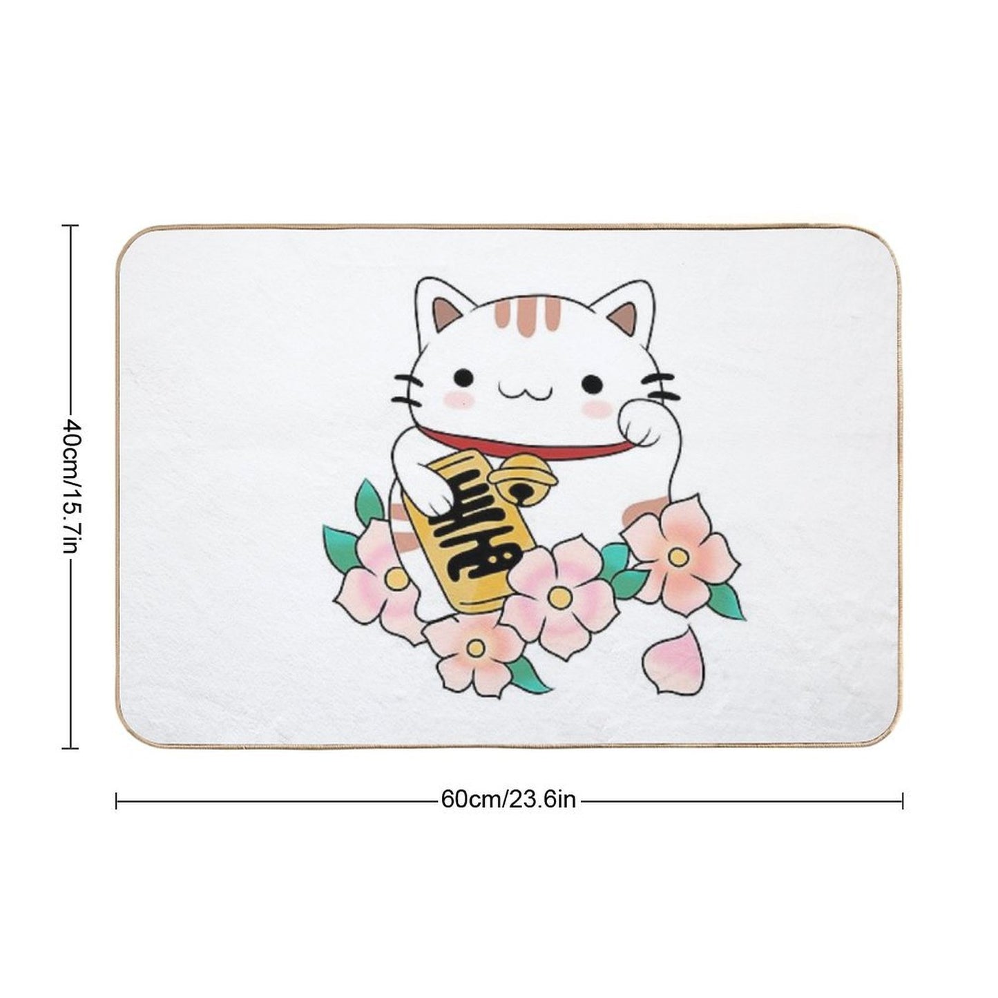 Lucky Cat  Easy Maintenance Bath Mat
