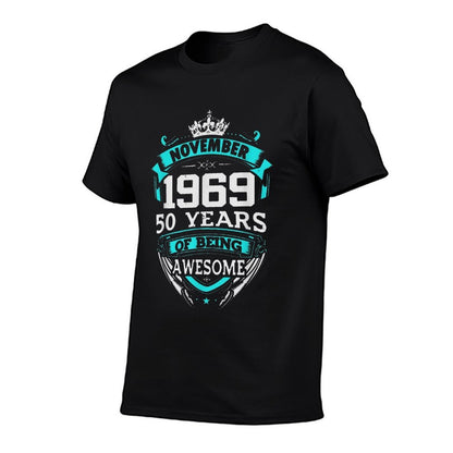 November 1969 50 Years of Being Awesome 50th Birthday Party  Odor-resistant T-Shirt