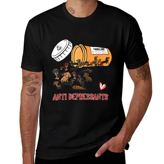 Wiener Dog Sausage Puppy Lover Antidepressants Dachshund  Durable T-Shirt