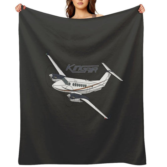 King Air 350 Easy Care Throw Blanket