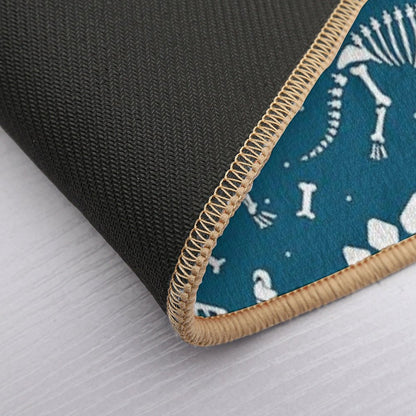 Dinosaur Fossils in Blue  Stain-Proof Bath Mat
