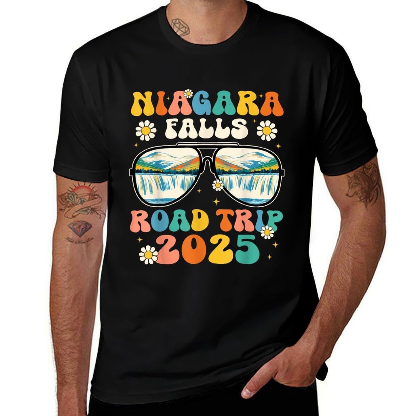 Niagara Falls Road Trip 2025 Sunglasses Family Vacation 2025  Summer-ready Fabric T-Shirt