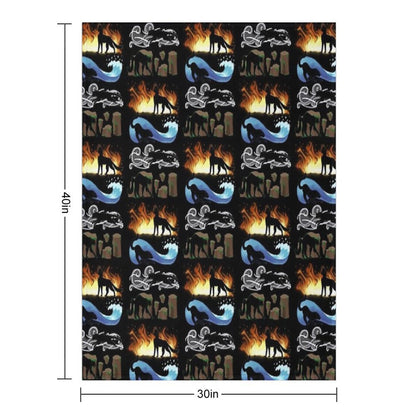 Four Elements, Four Cats Multi-functional Throw Blanket