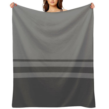 Slate Gray Stripes on Gray Background Machine-washable Throw Blanket