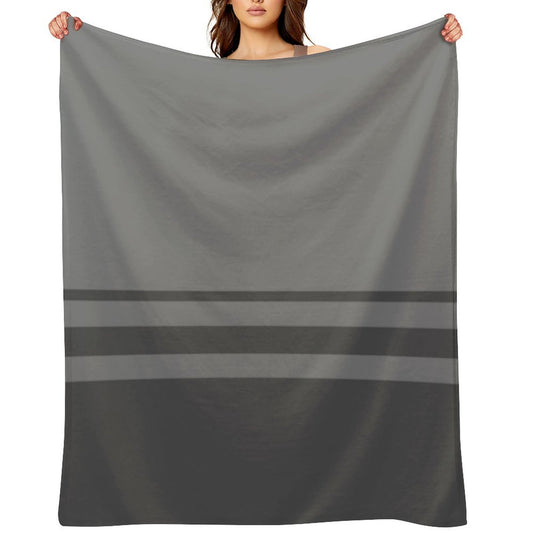 Slate Gray Stripes on Gray Background Machine-washable Throw Blanket