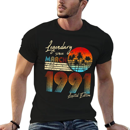 Legendary Since Bday March 1991 Vintage 30Th Birthday  Lightweight T-Shirt