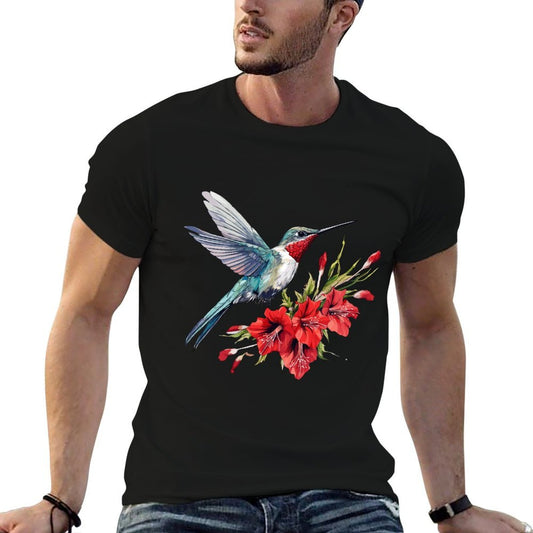Watercolor Flower Hummingbird For Women  Odor-resistant T-Shirt