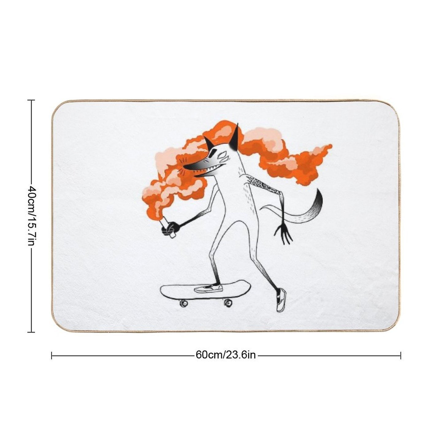 Fox Skateboarder  Dirt-Trapping Bath Mat