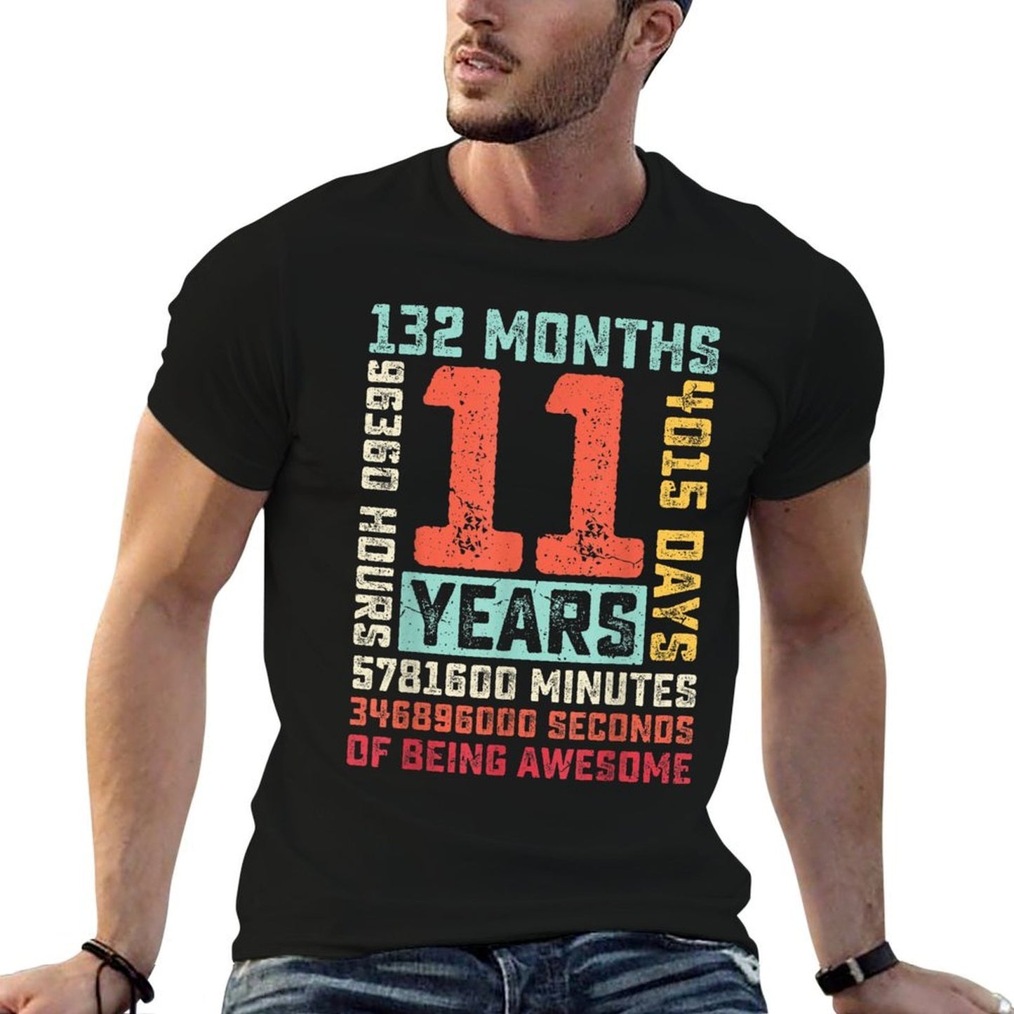 11 Years 132 Months of Being Awesome 11th Birthday Party  Cotton T-Shirt
