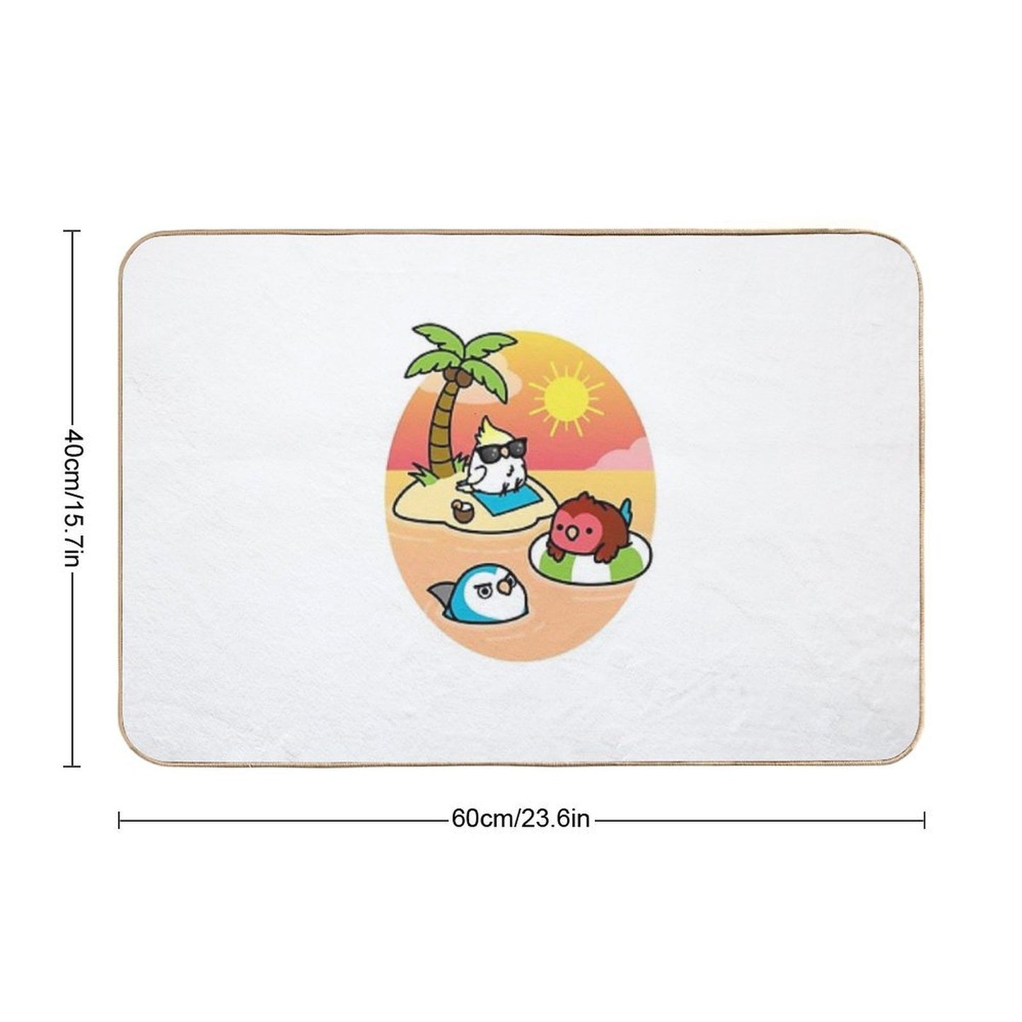 Beach Birds  Slip-Resistant Bath Mat