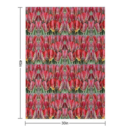 Parrot Tulips Floral Design Travel-friendly Throw Blanket