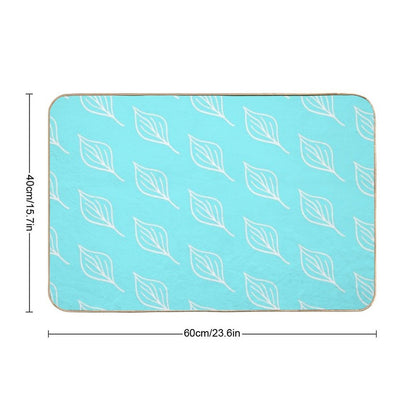 Leaf White Minimalist  Stain-Proof Bath Mat