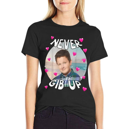 Never Gib Up Funny Meme  Fade-proof Color T-Shirt