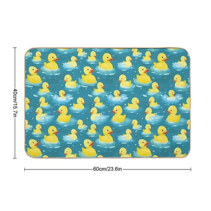 Cute Yellow Rubber Ducks in The Bath Tub - Funny  Long-Lasting Bath Mat