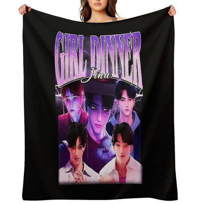 Girl Dinner Jinu Kpop Demon Hunters Villain Multi-functional Throw Blanket