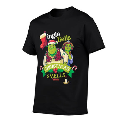 Shrek Jingle Bells Christmas Smells Shrek And Fiona  Soft T-Shirt
