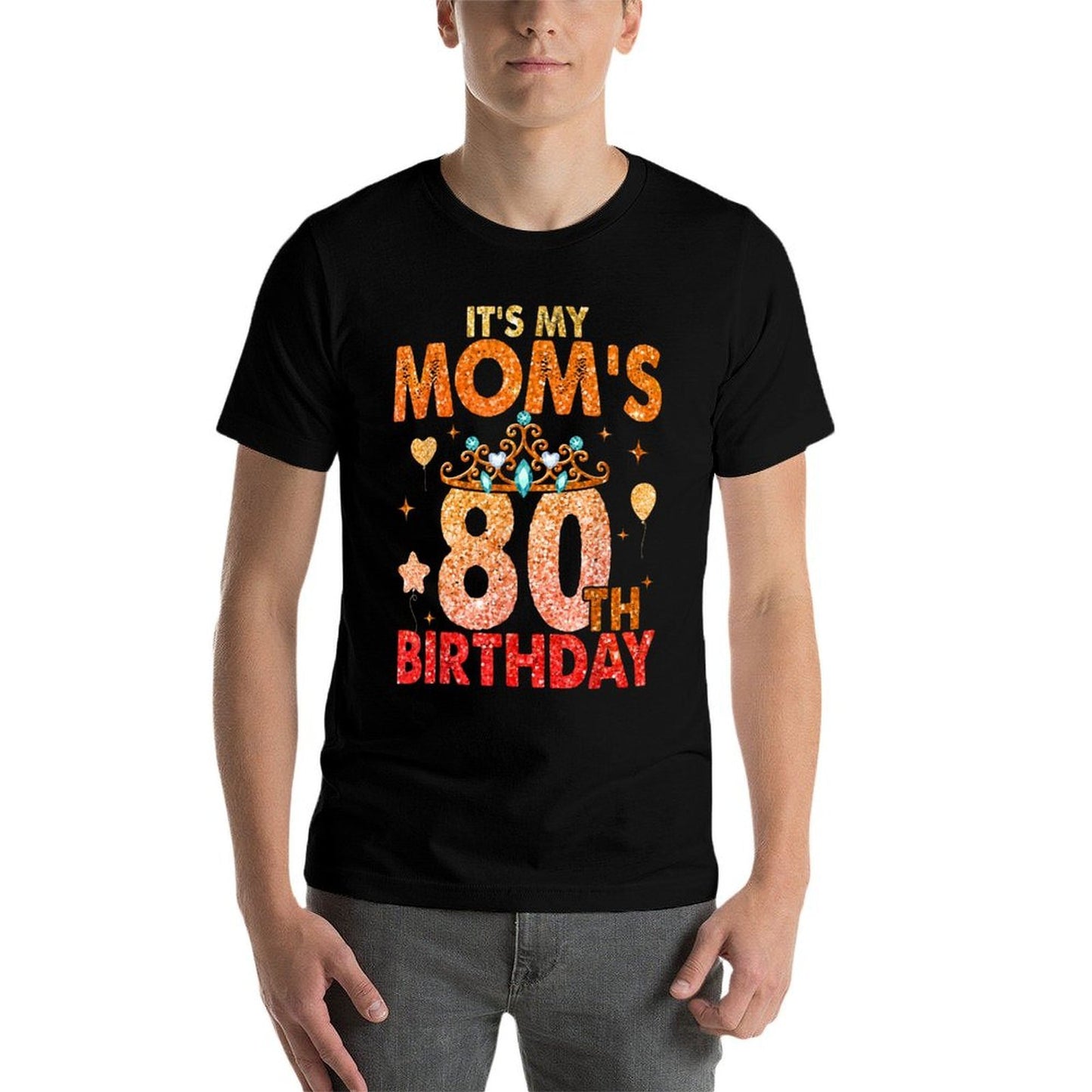 It's My Mom's 80th Birthday Crown Women's 80th Birthday  Stretchy T-Shirt