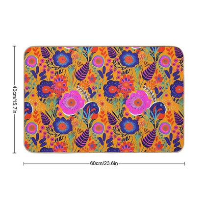 Botanically Bold - 70's Retro  Easy To Clean Bath Mat