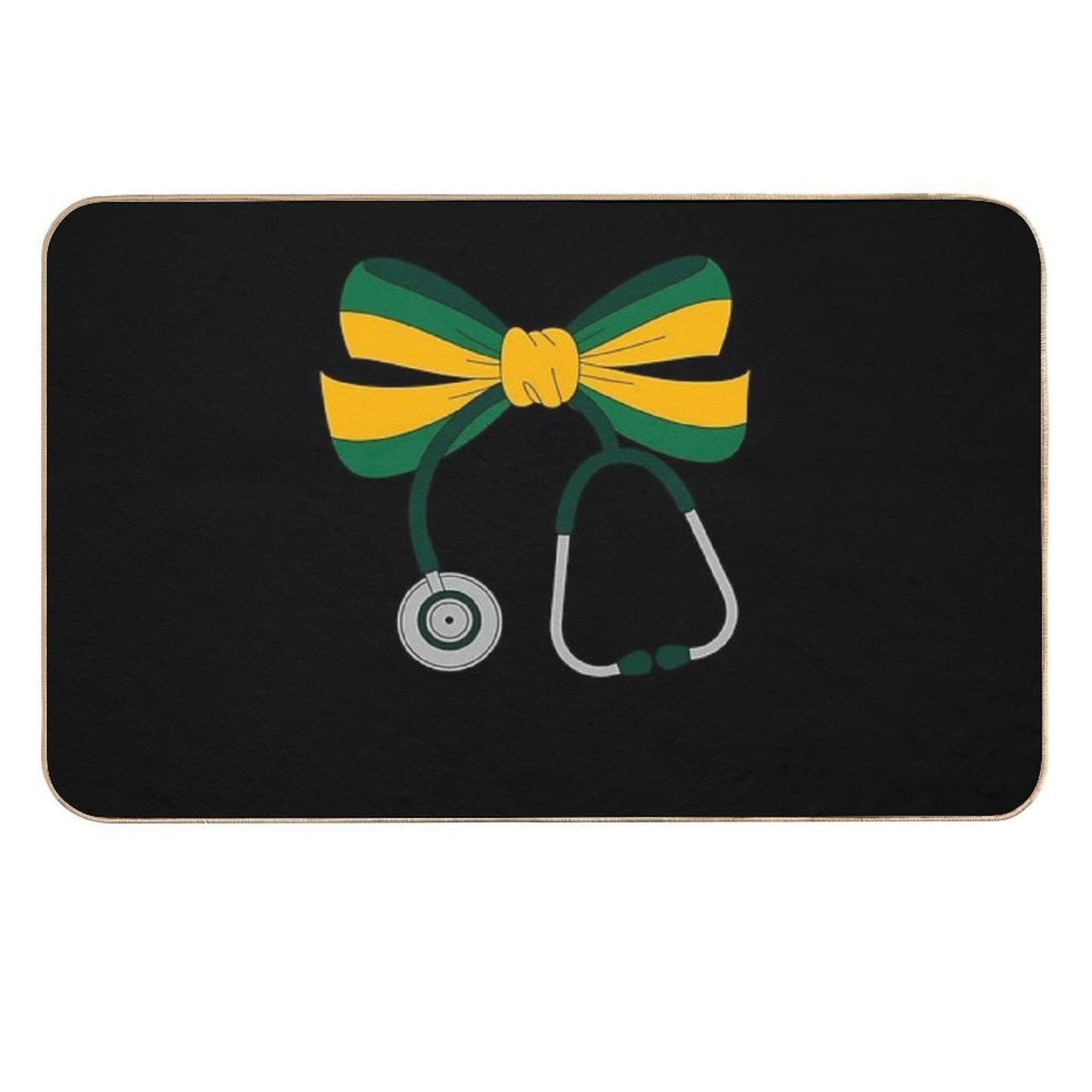 Jamaican Coquette Nurse Bow Jamaica Flag Jamaican Nurse  Eco-Friendly Bath Mat
