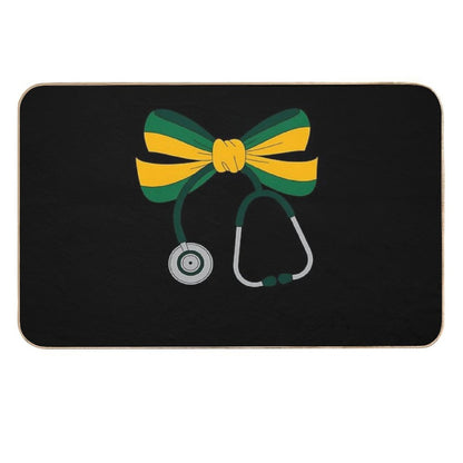 Jamaican Coquette Nurse Bow Jamaica Flag Jamaican Nurse  Eco-Friendly Bath Mat