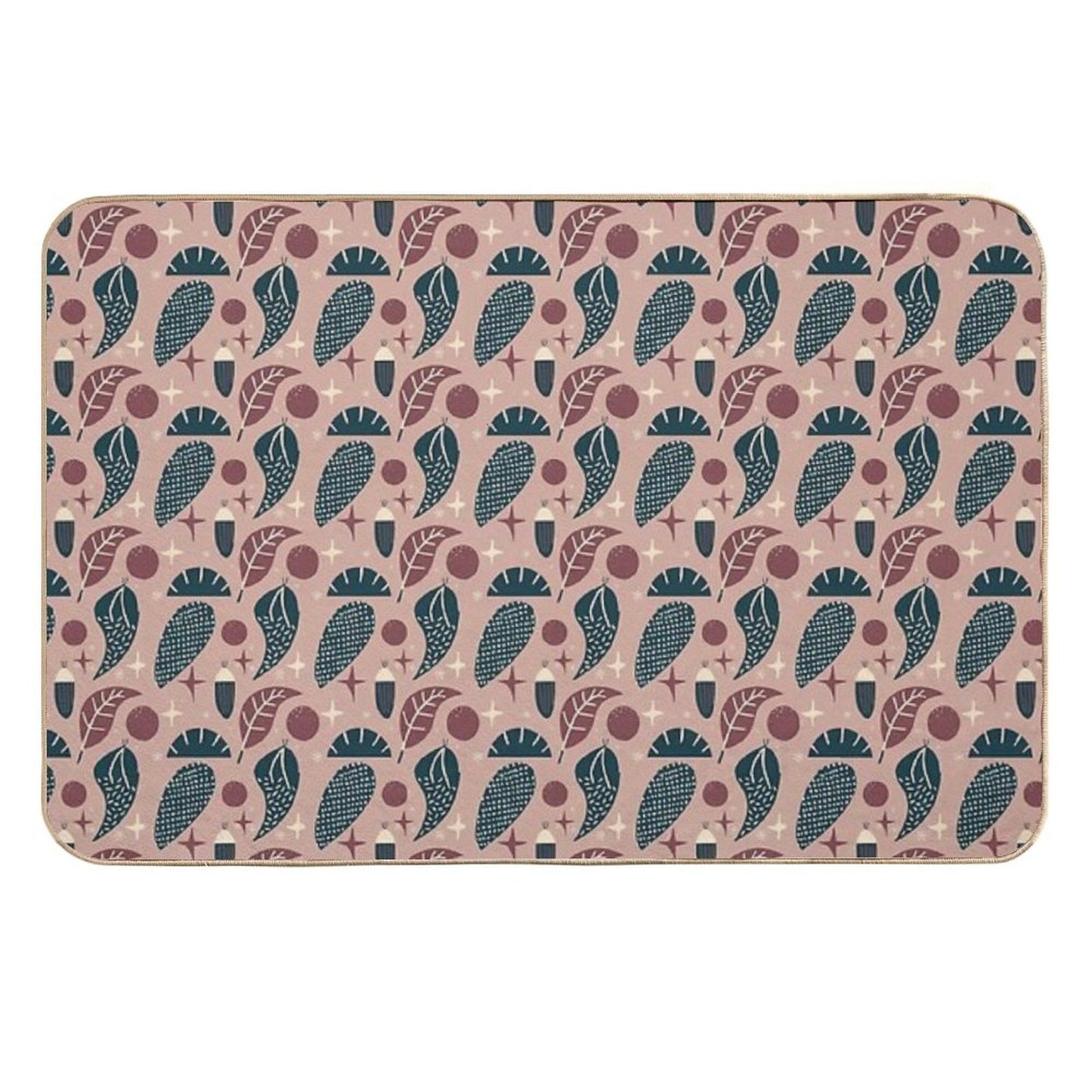 Muted Summer  Soft Summer Pattern, Skin-tone Matching, Personal Color Analysis, PCA, Mid-century Modern  Slip-Resistant Bath Mat