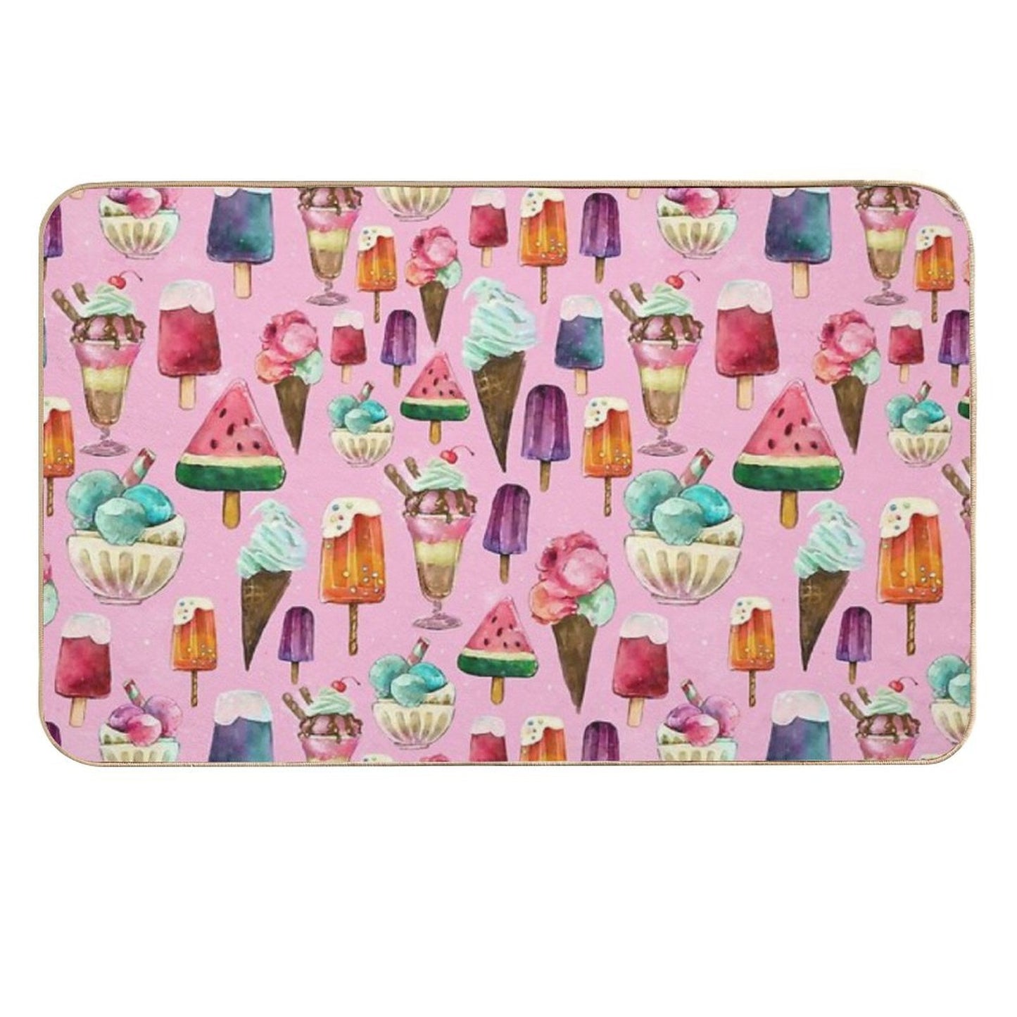 Ice-cream Pattern  Absorbent Bath Mat