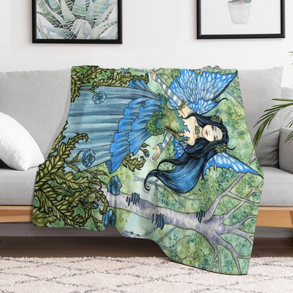 The Blue Wood Anti-pilling Throw Blanket