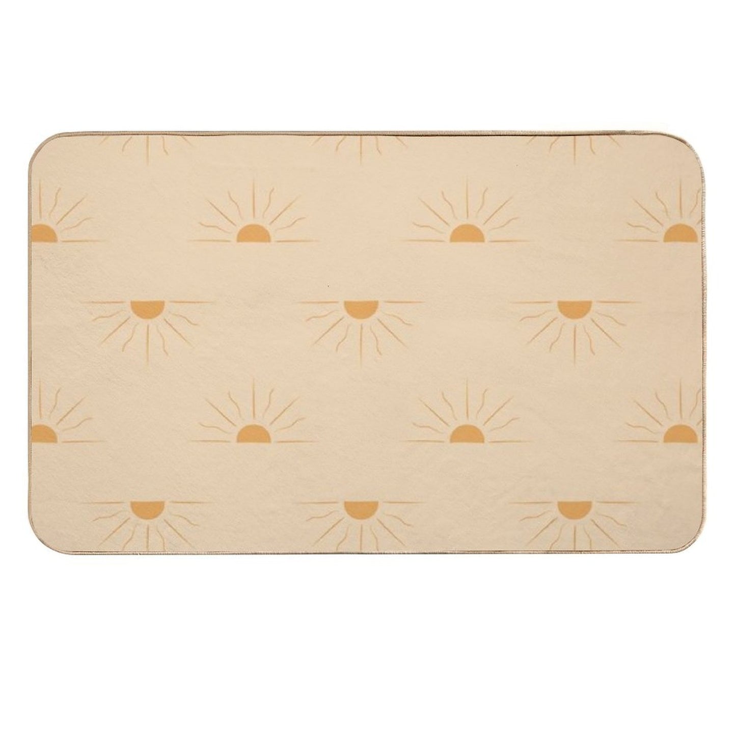 Yellow Suns on Cream  Rapid-Drying Bath Mat