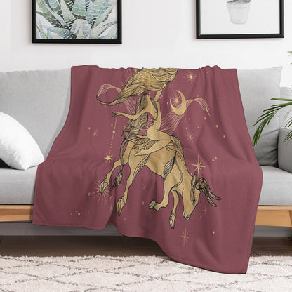 Taurus Zodiac Woman Multi-functional Throw Blanket