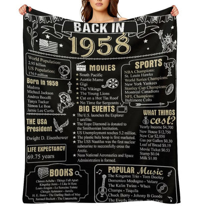 Birthday Anniversary 1958 History Back in 1958 Lightweight Throw Blanket
