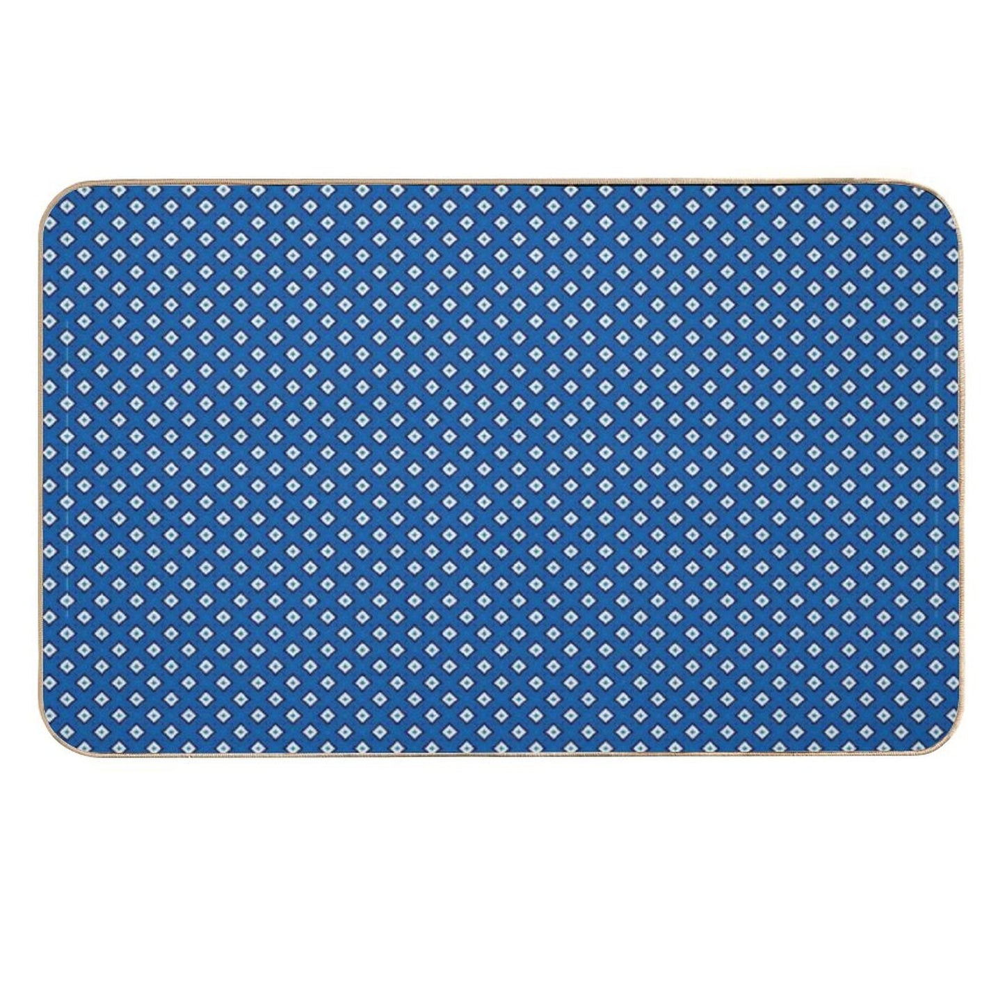 Into The Deep Blue Sea of White Diamonds  Pet-Safe Bath Mat