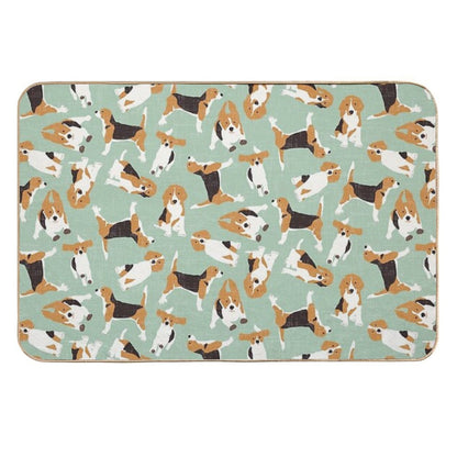 Beagle Scatter Mint  Easy Maintenance Bath Mat