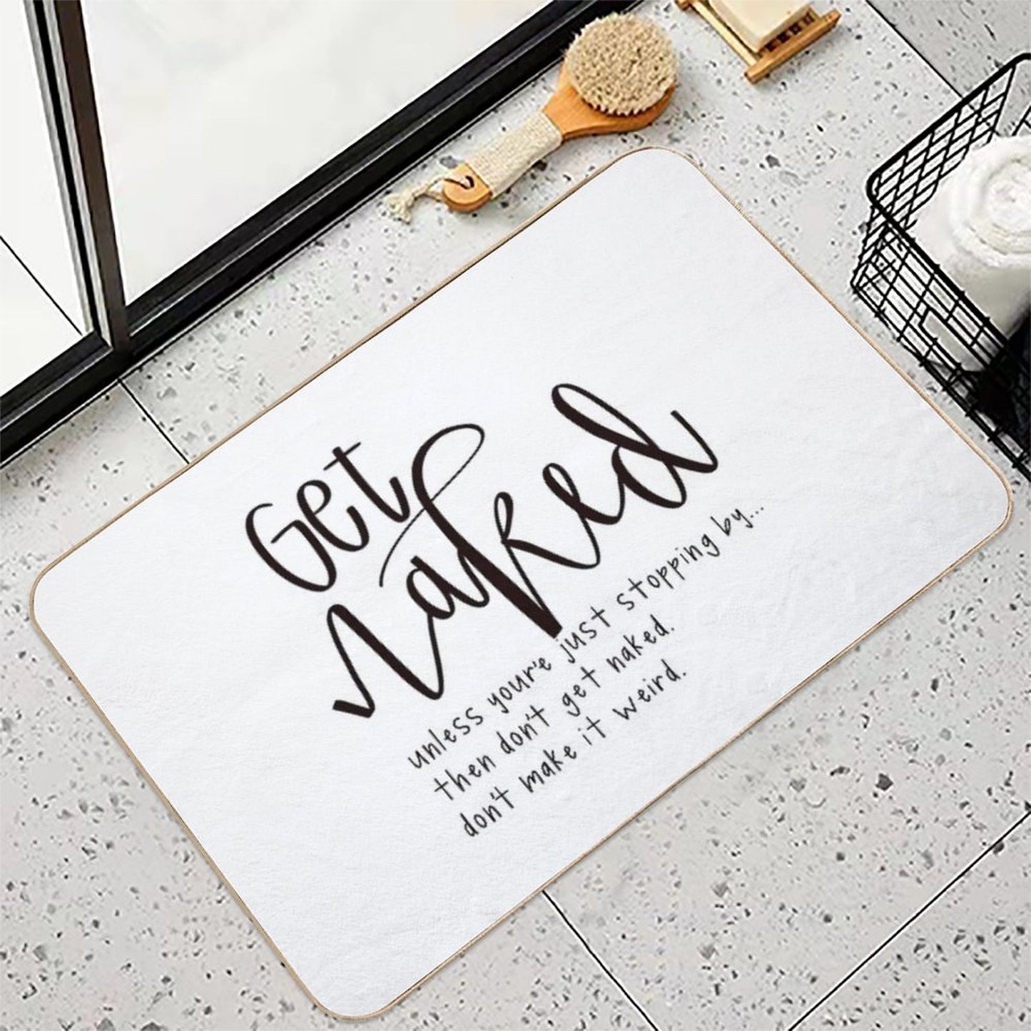 Get Naked Plain Bathroom Decor  Multi-Purpose Bath Mat