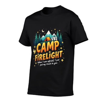 Retro VBS Camp Firelight Christian Adventure Theme Graphic  Polyester Blend T-Shirt