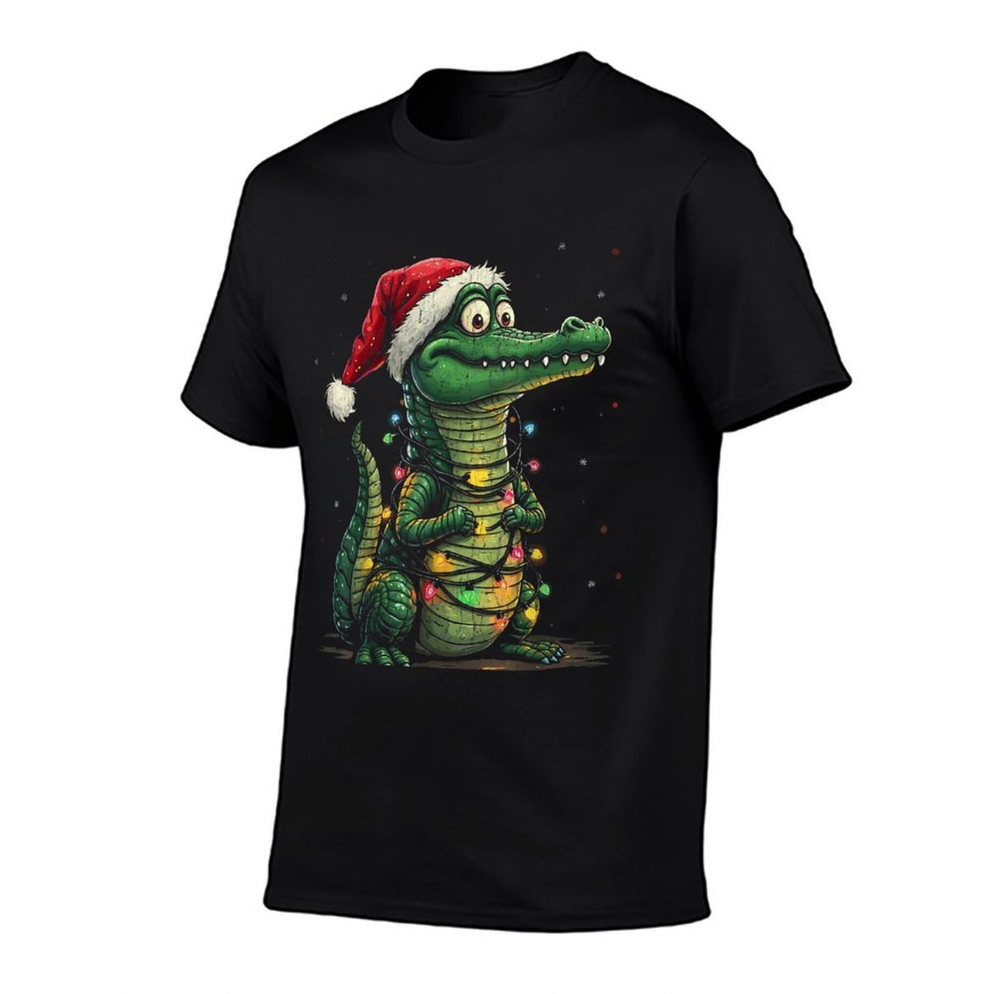 Funny Christmas Gator Santa Alligator With Santa Hat  Moisture-wicking T-Shirt