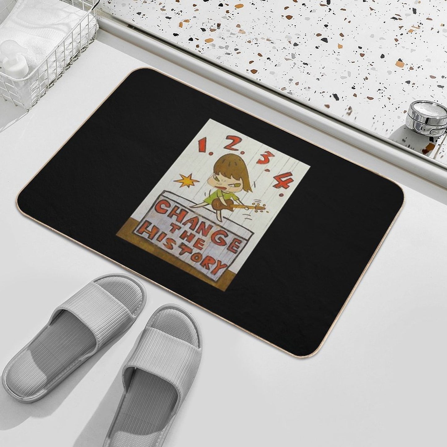 Birthday Gift Yoshitomo Nara  Repositionable Bath Mat