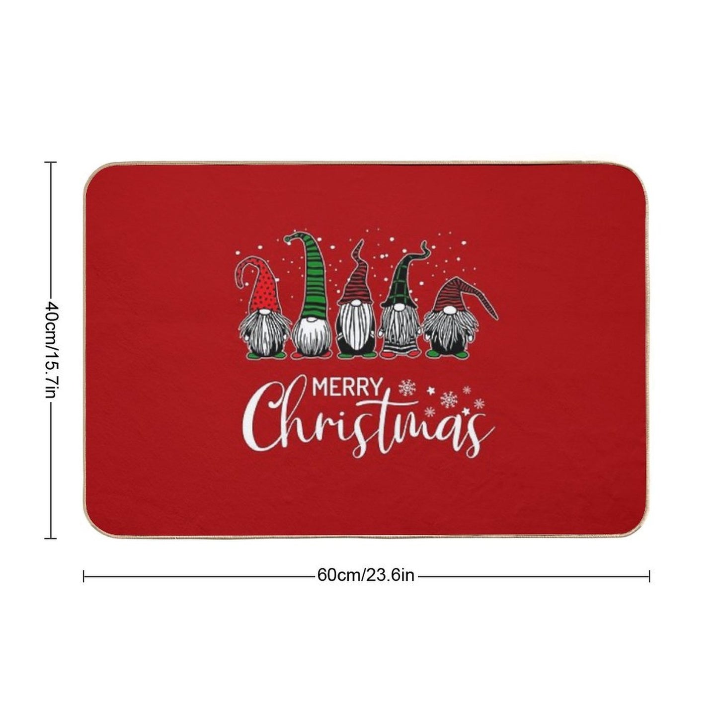 Cute Xmas Gnomes In Plaid Hats Merry Christmas Gift Fabulous Gnome Graphic  Dirt-Trapping Bath Mat