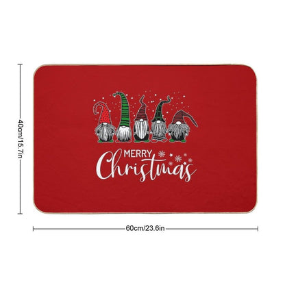 Cute Xmas Gnomes In Plaid Hats Merry Christmas Gift Fabulous Gnome Graphic  Dirt-Trapping Bath Mat