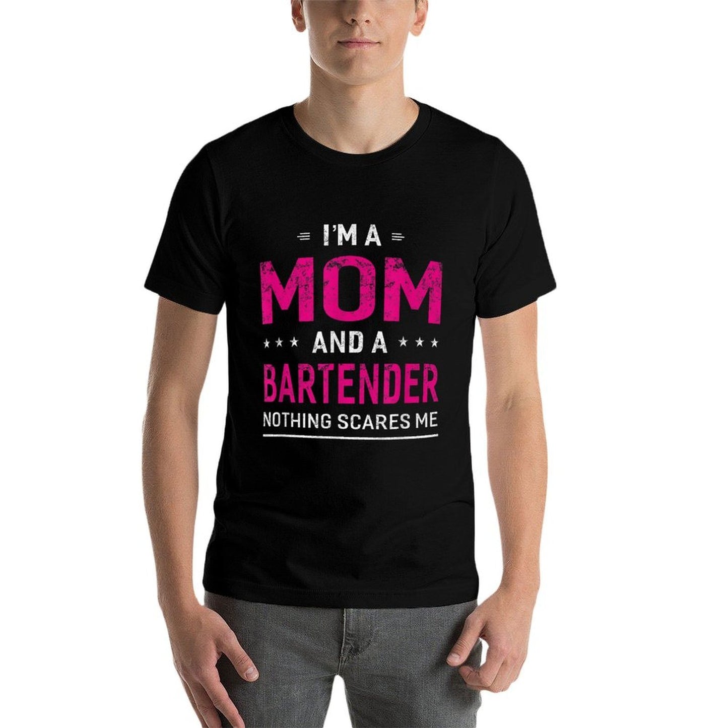 Im A Mom And Bartender T-shirt For Women Mother Funny Gift  Rolled Sleeves T-Shirt