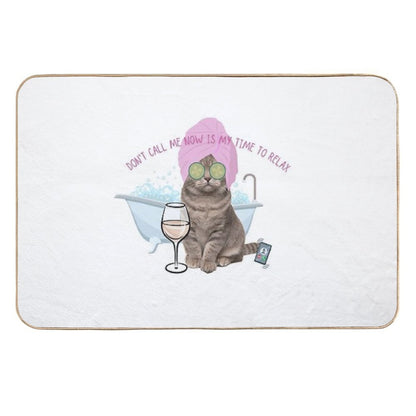 Funny Cat Relax  Stain-Proof Bath Mat