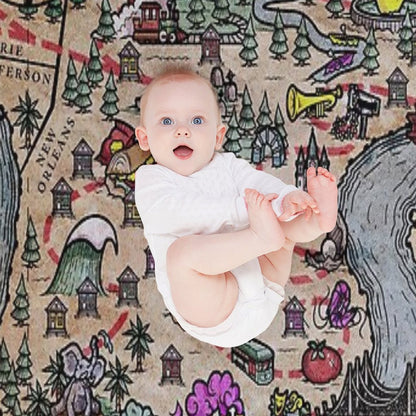 New Orleans Treasure Map Quick-dry Throw Blanket