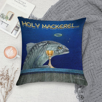 Holy Mackerel... Soft Luxury Feel Throw Pillow